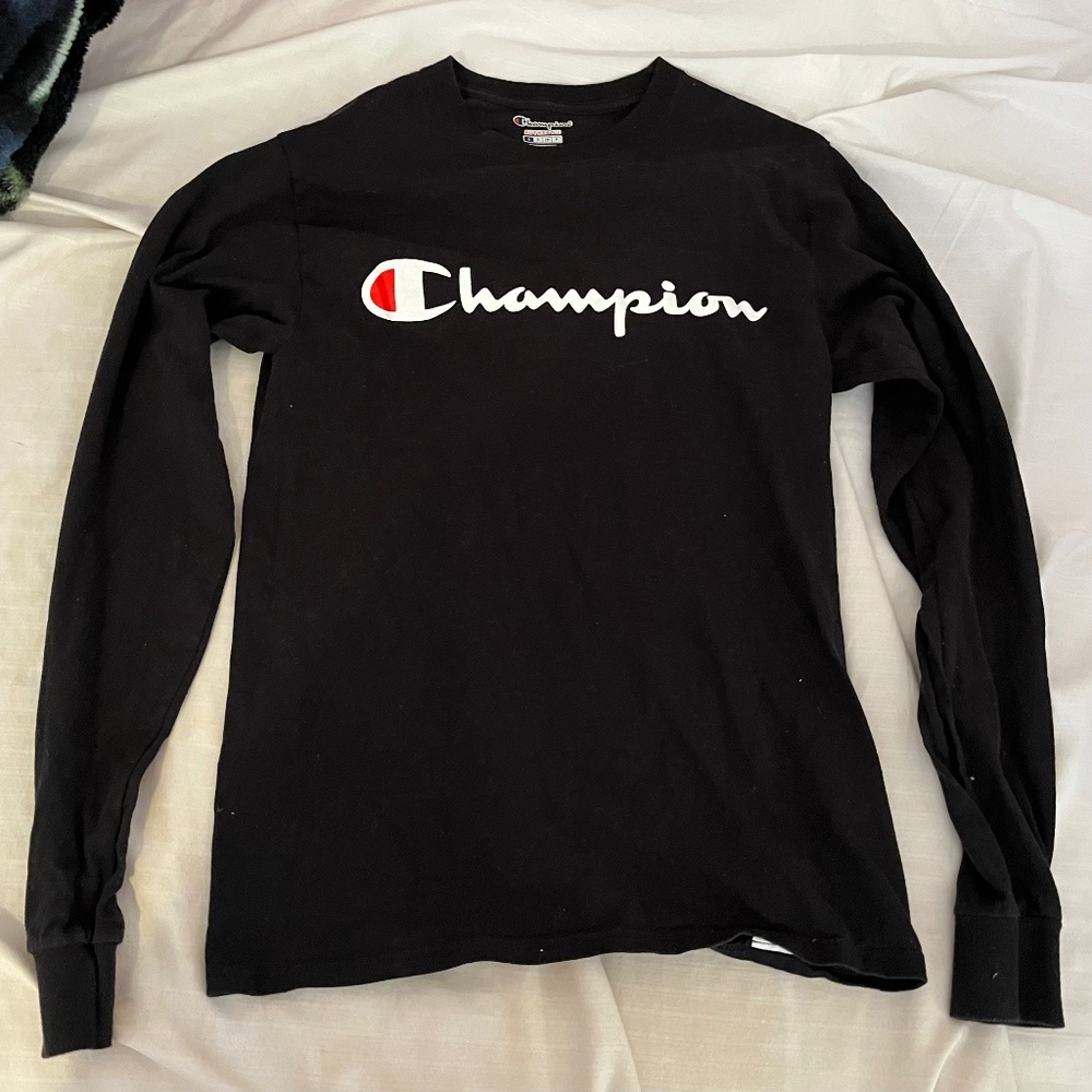 Black Champion Long Sleeve Tee Shirt small